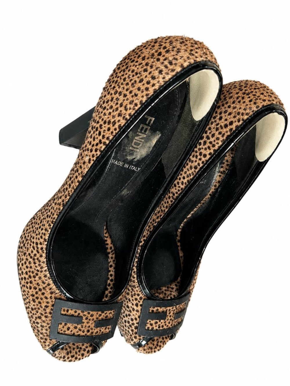 Fendi Animal Print Prep toe Slip On Stiletto Pump